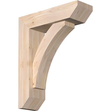 Ekena Millwork Thorton Slat Smooth Bracket w/ Offset Brace, Douglas Fir, 5 1/2"W x 18"D x 22"H BKT0604X18X22THR06SDF